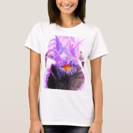 Purple Iris Watercolor Flower Floral Birthday T Shirt