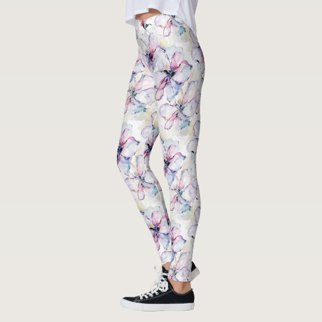 Purple Island Flowers Leggings (Vänster)