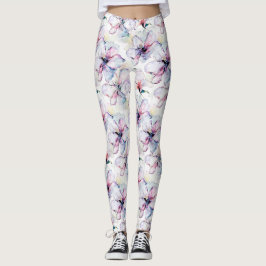 Purple Island Flowers Leggings