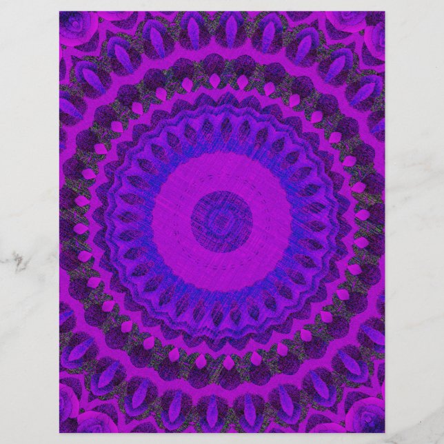 Purple Kaleidoscope Bulk Scrapbook Paper Pages Reklamblad (Framsidan)
