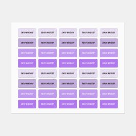 Purple Kids' Name Clothing School Labels Klistermärke