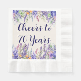 Purple Lavender Floral Garden Party 70th Birthday Pappersservett