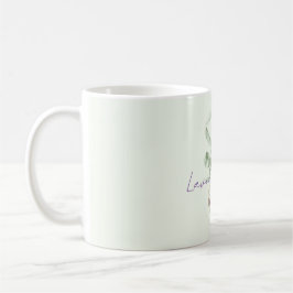 Purple Lavender Pistachio Green Floral Heart  Kaffemugg