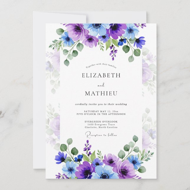 Purple Lavender Stunning Spring Wedding Inbjudningar (Framsida)