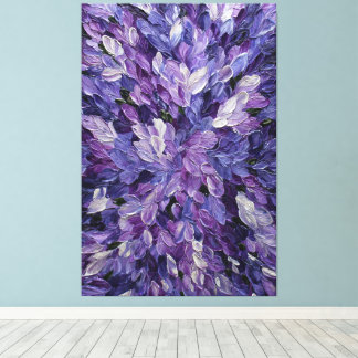 Purple Lavender White Petal Cluster Abstract Wall  Canvastryck