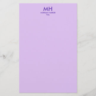 Purple Lilac Minimal Clean Initials Brevpapper