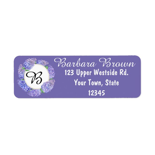 Purple Lilacs Return Address Label Returadress Etikett (Framsidan)