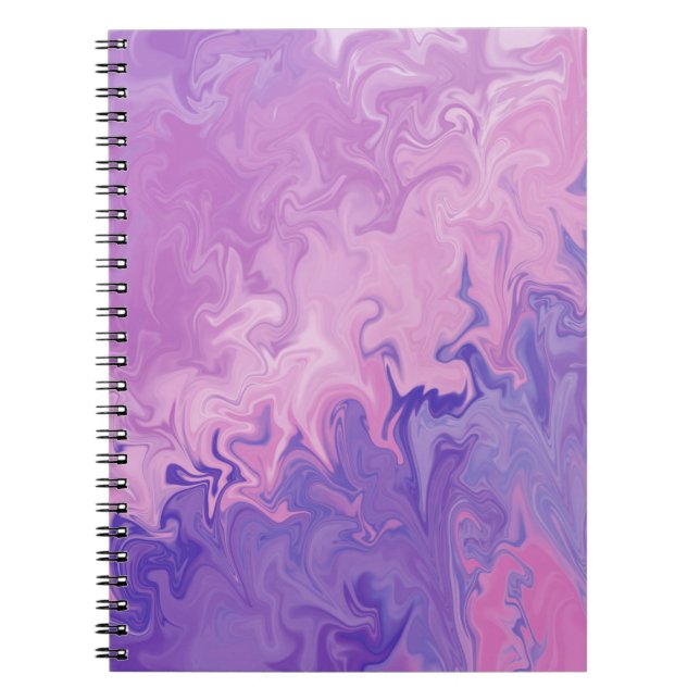 Purple Liquid Marble Abstract Pattern Anteckningsbok (Framsidan)