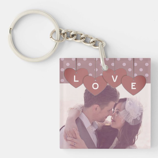 Purple Love Hearts Banner Overlaid Custom Photo (Framsidan)