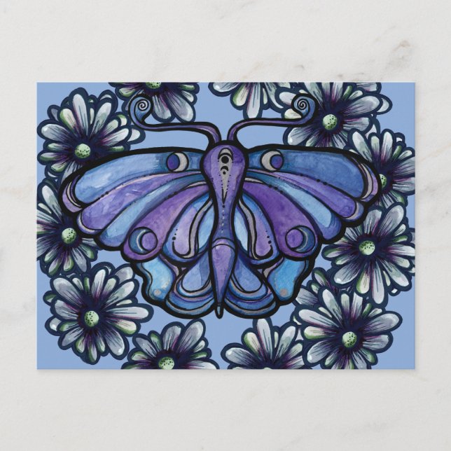 Purple Luna Moth MoonChild Moon Moths              Vykort (Framsida)