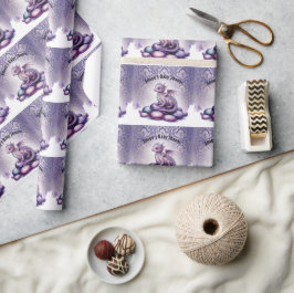 Purple Magical Dragon Baby Shower Presentpapper