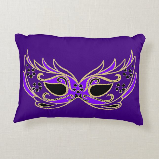 Purple Masquerade Mask Prydnadskudde (Baksidan)