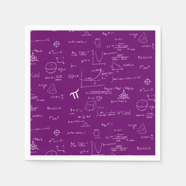 Purple Math Equations Graphics Graduation Pappersservett (Framsidan)