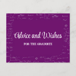 Purple Math Graduation Party Advice for Graduate Tilläggskort