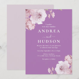 Purple & Mauve Dusty Rose Wedding Inbjudningar