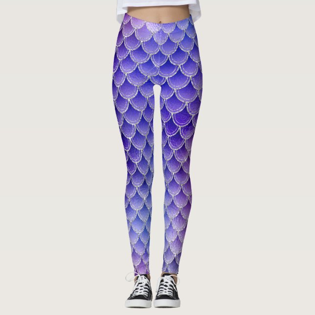 Purple mermaid glow leggings (Framsida)