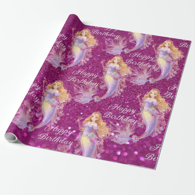 Purple mermaid  presentpapper (Utrullad)