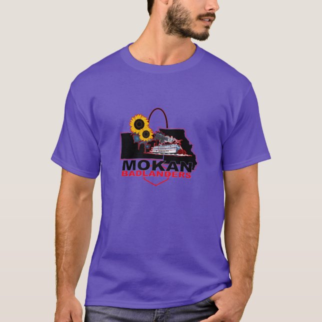 Purple MOKAN Badlanders Mens Tri-Blend Shirt T (Framsida)