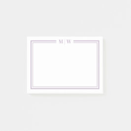Purple Monogram Post-it Block