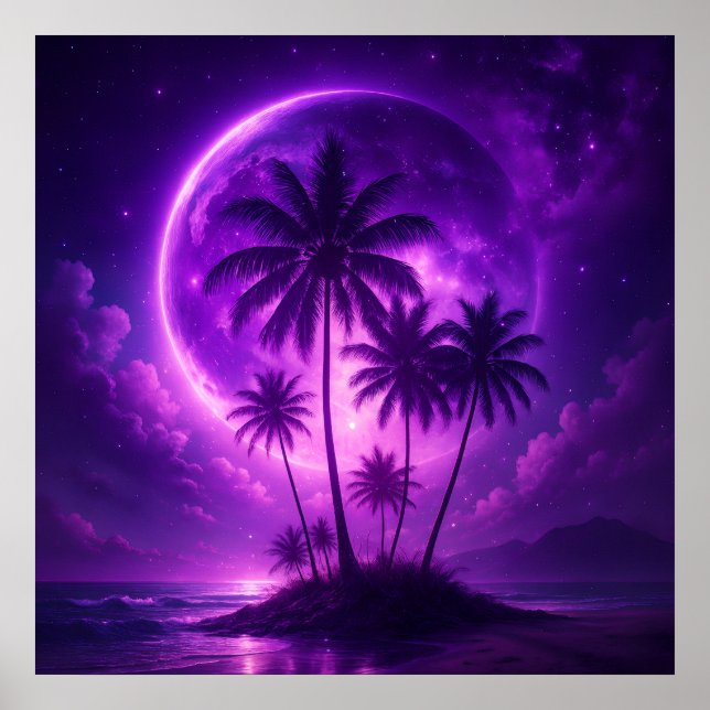 Purple Moon Island Dreamscape Poster (Framsidan)