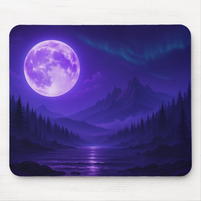 Purple Moon Serenity Mousepad – Midnight Mountain  Musmatta (Framsidan)