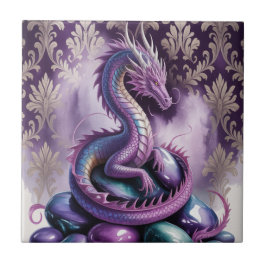 Purple Mystic Dragon Gothic Kakelplatta