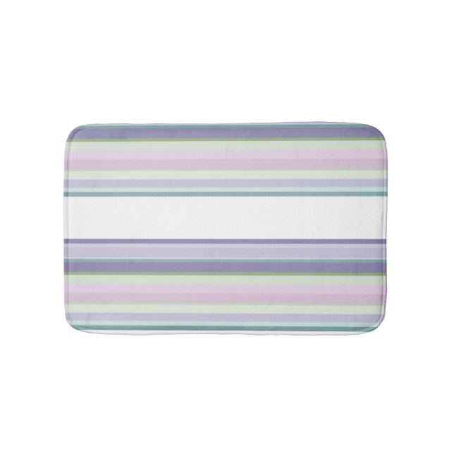 Purple, Neptune, sea green, and Lavender stripes Badrumsmatta (Framsidan)
