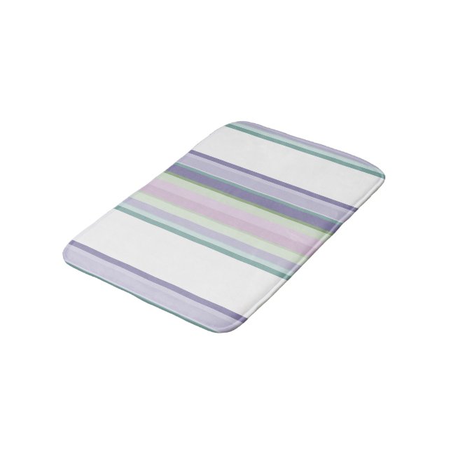 Purple, Neptune, sea green, and Lavender stripes Badrumsmatta (Vinklad)