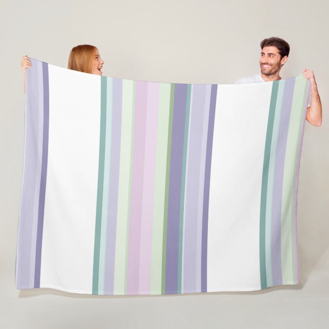 Purple, Neptune, sea green, and Lavender stripes Fleecefilt (På plats)
