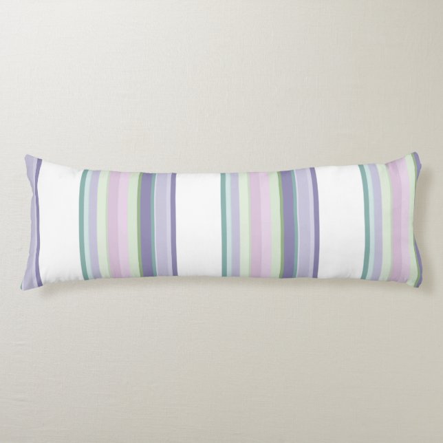 Purple, Neptune, sea green, and Lavender stripes Kroppskudde (Framsidan)