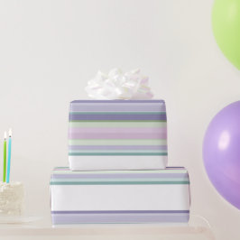 Purple, Neptune, sea green, and Lavender stripes Presentpapper