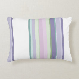 Purple, Neptune, sea green, and Lavender stripes Prydnadskudde