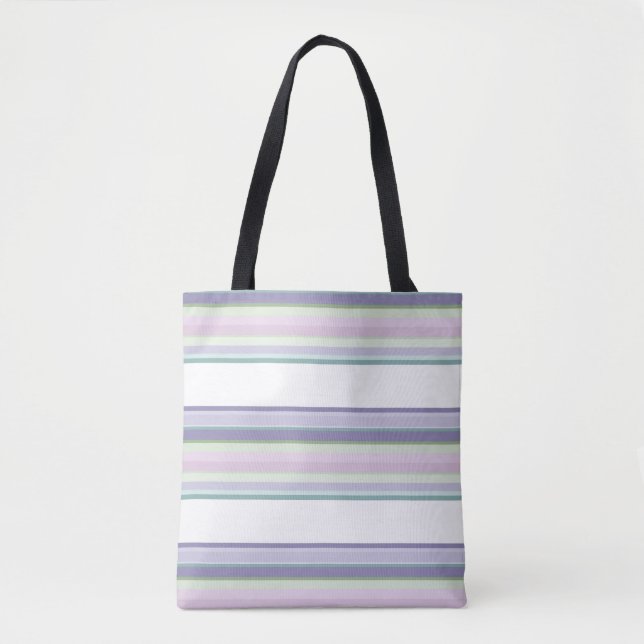 Purple, Neptune, sea green, and Lavender stripes Tygkasse (Framsida)