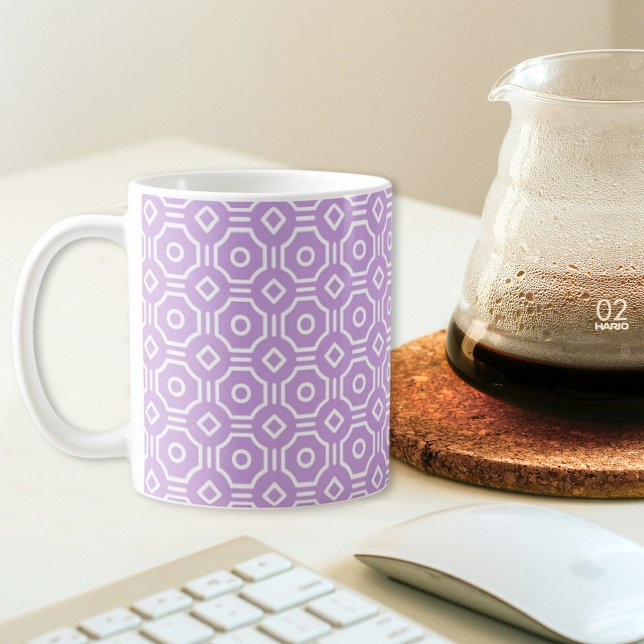 Purple Octagonal Checkered Mug Kaffemugg (Skapare uppladdad)