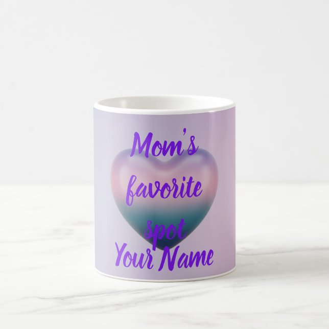 Purple Ombre 3D Heart Mother's Day Coffee Mug Kaffemugg (Center)