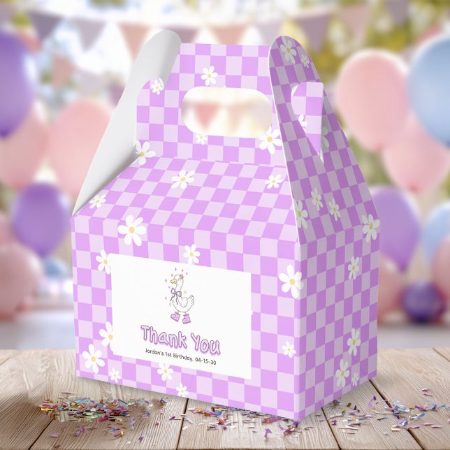 Purple One Silly Goose - Girl First Birthday  Presentaskar (Purple One Silly Goose. Girl First Birthday Favor boxes.)