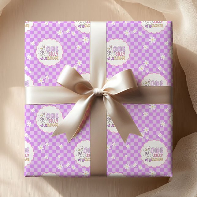 Purple One Silly Goose-Girl's First Birthday Presentpapper (Purple one silly goose wrapping paper.)