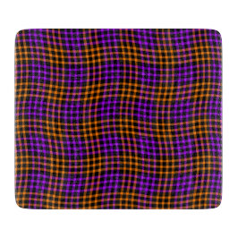 Purple Orange Plaid Checker Seamless Pattern