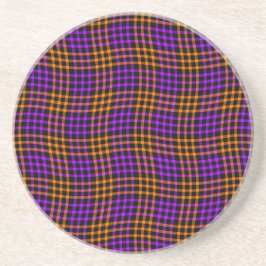 Purple Orange Plaid Checker Seamless Pattern Underlägg