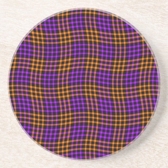 Purple Orange Plaid Checker Seamless Pattern Underlägg (Framsidan)