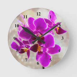 Purple Orchid Acrylic wall clock Rund Klocka