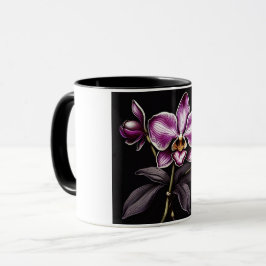 "Purple Orchid Mug - Floral Elegance Cup" Mugg
