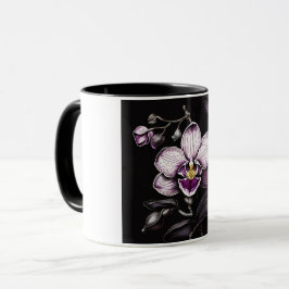 "Purple Orchid Mug - Floral Elegance Cup" Mugg