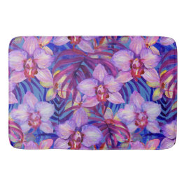 Purple orchid pattern badrumsmatta