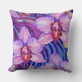 Purple orchid pattern kudde