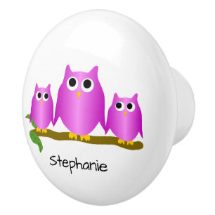 Purple Owl Design Personlig Knopp