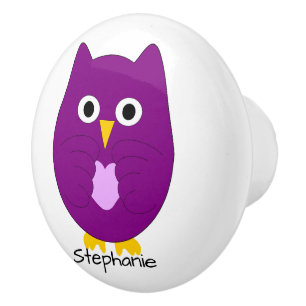 Purple Owl Design Personlig Knopp