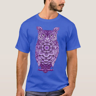 Purple Owl Fun Bird Graphic For Owl Lovers T Shirt
