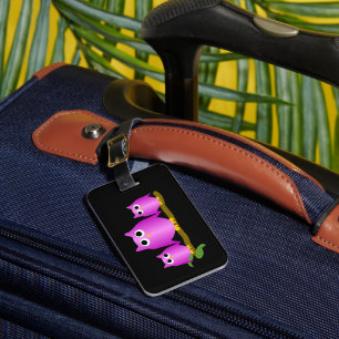 Purple Owls Design Bagagebricka