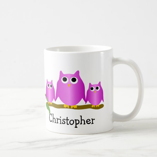 Purple Owls Design Personalised Kaffemugg (Höger)